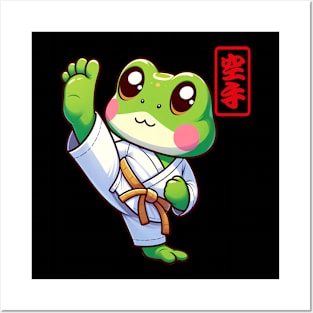 Cute Karate frog Posters and Art